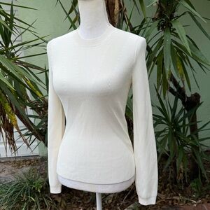Italian PARTOW Cream Ribbed Long Sleeve Knit